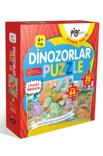 Dinozorlar Puzzle-64 Parça Puzzle-2 Puzzle Birarada