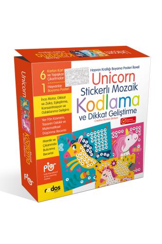 Unicorn Stickerlı Mozaik Kodlama ve Dikkat Geliştirme Oyun Seti