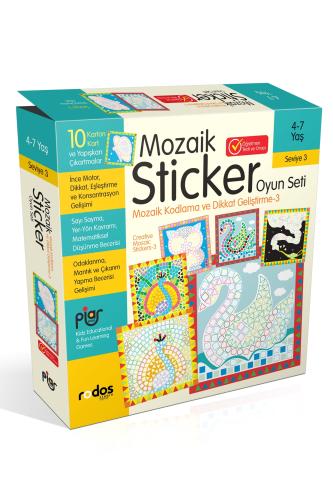 Mozaik Sticker (Çıkartma) Oyun Seti-Mozaik Kodlama ve Dikkat Geliştirm